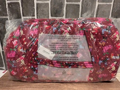 Bagagem de viagem Vera Bradley grande fim de semana HOLIDAY HOUNDS 🐕 🎄 Nova V378 - Imagem 1 de 3