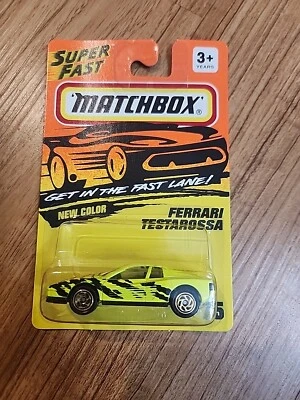 MATCHBOX 1995 SUPER RÁPIDO TESTAROSSA FERRARI #78 BASE METÁLICA AMARILLO NEÓN BB-RW Foto 1 de 4