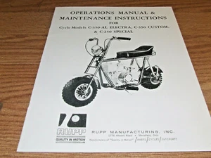 MANUAL DE OPERACIONES RUPP DE COLECCIÓN, MANTENIMIENTO-350 AL ELECTRA C350 (REPRODUCCIÓN) - Imagen 1 de 3