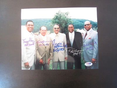 Tony Perez Rod Carew Luis Aparicio Juan Marichal Cepeda Autograph 8x10 PSA/DNA - Image 1 of 2