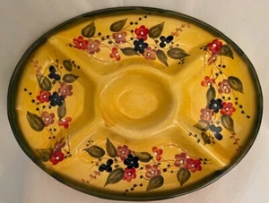 Tabletops Gallery FLEURS DE PROVENCE 5 Section PLATTER - Hand Painted TRAY - Picture 1 of 4