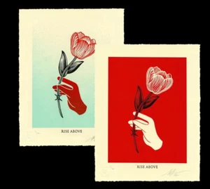 Shepard Fairey Obey Rise Above Barbwire Flower Set Signed LE 250 🔥IN HAND🔥 - Picture 1 of 1