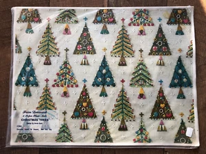 Vintage MCM Christmas Tree Paper Disposable Placemat ONE Denmark Annie Galst - Picture 1 of 1