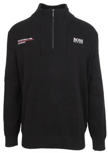 Porsche Motorsport Men's Hugo Boss Pullover Sweater Jumper Troyer Black - Picture 1 of 27