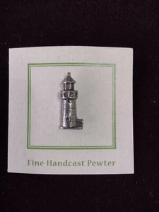 New Pewter Fine Handcast Lighthouse Lapel Pin 1" - Picture 1 of 4
