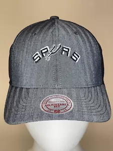 Mitchell & Ness Flexfit Low Pro Poly HBone San Antonio Spurs Cap - Picture 1 of 4