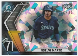 2022 Bowman Chrome Top 100 Atomic Refractor #/150 RC #BTP-71 Noelvi Marte SP - Bild 1 von 2