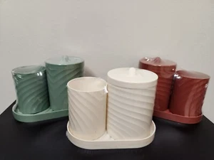 Horizon 3 Piece Jar with Tray Set (3 - Colors to Choose From) - Picture 1 of 9