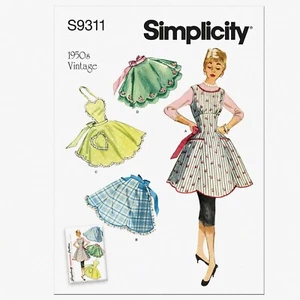 Retro Chic Apron Kit: Code 9311 Sewing Pattern, Sizes S-L, Classic White - Picture 1 of 7