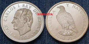 1994 5000 Pesetas Silver. IMPERIAL EAGLE Culture & Nature. Weight 54 gr. 40mm - Picture 1 of 2