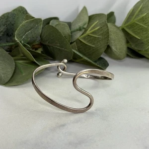 Vintage CII Mexiko Sterlingsilber Modernist Design Haken Armreif Armband - Bild 1 von 10