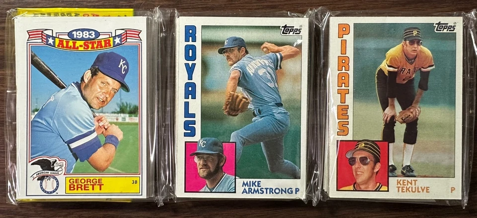 1984 TOPPS Стойка Упаковка ДЖОРДЖ БРЕТТ, Кент Текульве, Майк Торрес, Bystrom, Показ - Изображение 1 из 4