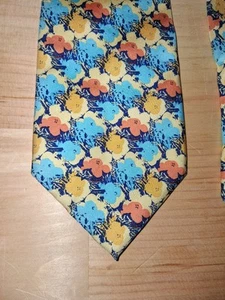 Vintage Andy Warhol Foundation Flowers NeckTie 1998 art ist abstract DAMAGED - Picture 1 of 7