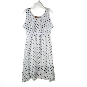 Girls Dress Polka Dot Size 6 Chiffon Breezy White Navy Lined Kiddo by Katie - Picture 1 of 7