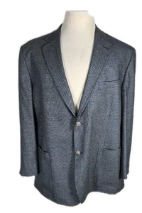 Abrigo deportivo Kroon 46R azul espiga seda mezcla lana B30 para hombre - Imagen 1 de 24