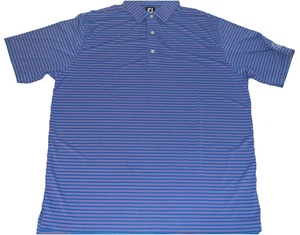 FootJoy Polo Shirt  2XL Pink Blue Striped Performance Stretch Golf FJ Men’s - Picture 1 of 8
