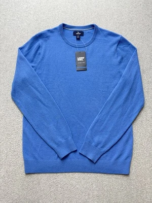 Lands' End Sweater Mens Medium Blue 100% Cashmere Crewneck Pullover Soft NWT - Image 1 of 4
