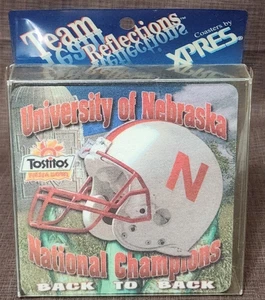 Tostitos Feista Schüssel Nebraska National Champions Rücken an Rücken Getränk Untersetzer Vintage - Bild 1 von 7