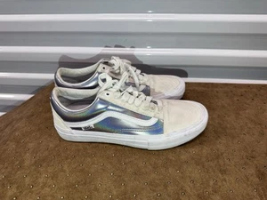 Vans Old Skool Pro Iridescente Uomo Taglia 7,5 Donna 9 Argento Arcobaleno Bianco - Foto 1 di 8