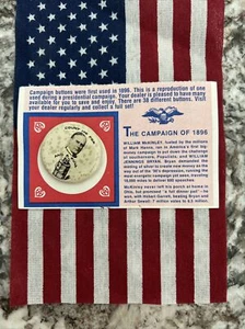 1886 McKinley Reproduktion Wahlkampfknopf - Bild 1 von 1