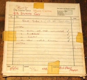 ELO ELECTRIC ORCHESTRA THIRD DAY RECORD STUDIO DE LANE LEA REEL TAPE DEMO MIXES - Picture 1 of 13