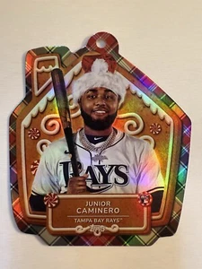 2024 Topps Holiday Junior Caminero #MLBO-19 Rookie Die-Cut Ornament Box Topper - Picture 1 of 2