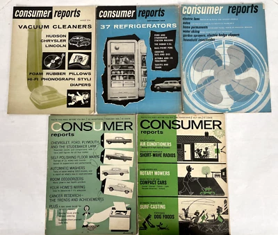 Consumer Reports Magazine Lot of 1954-1960 Issues Good - Imagem 1 de 4