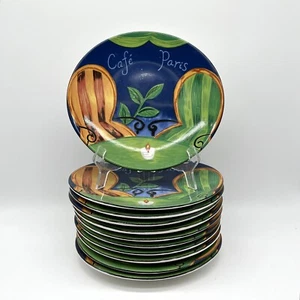 SANGO CAFE PARIS - SALAD PLATES Set of 11 Vintage 8.1/4" - Picture 1 of 5