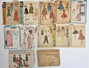 Vintage 1940-1980s child toddler unisex size 4/ size 5 sewing patterns lot of 12 - Picture 1 of 9