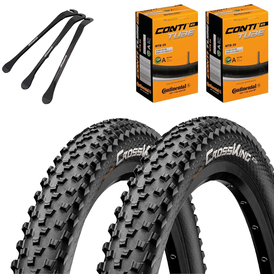 2 pneumatici bici Continental Cross King Wire MTB 29" 55-622 + tubo sollevatore pneumatici - Immagine 1 di 1