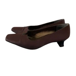 Stuart Weitzman eckige Zehenpartie braun Wildleder Leder Karriere Heels Größe 7 - Bild 1 von 4