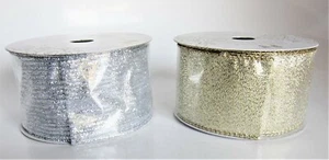 Wired Ribbon 60 Feet Metallic Gold & Silver 2.5" for Wreath Gift Wrap Crafts - Picture 1 of 5