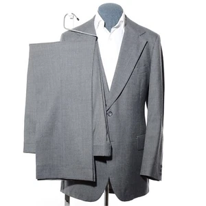 46XL X-Long Vintage 70er grau Zweiteiler Anzug 40x33 Schlaghose weites Revers - Bild 1 von 13