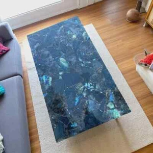 Labradorite Stone Dining Table Marble Countertop Luxury Crystal Handmade Decor - Picture 1 of 9
