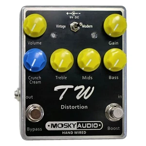 MOSKY TW Distortion Guitar Effect Pedal 3 Band EQ Metal Boost Crunch Pedal - Picture 1 of 9