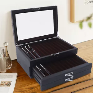 Espositore penna stilografica 34 slot legno portapenne con chiave - Foto 1 di 12