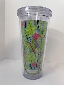 Lilly Pulitzer Vibrant Floral Elephant 24oz TALL INSULATED TUMBLER Screw-on Lid - Picture 1 of 8