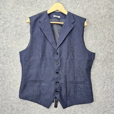 COOFANDY жилет мужчин синий жилет костюм лацкан официальный опрятный Dapper вечеринки S/M 21 x 25 - Изображение 1 из 4
