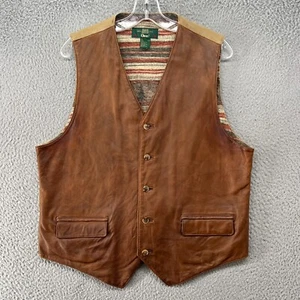 Vintage Orvis Vest Mens Large Brown Button Lined Hunting Fishing * - Picture 1 of 10