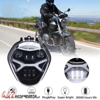 Conjunto de faros LED para motocicleta con DRL blanco para BMW R1200R 2016-2019 Foto 1 de 4