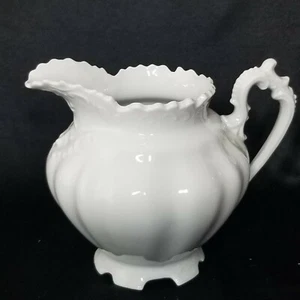 Hübscher Vintage Porzellan geprägt weiß Milch Wasser Krug 6,5" Bauernhaus Dekor - Bild 1 von 12