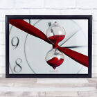 Still Life Sand Red Time Clock Ribbon Watch Hourglass Stop The Wall Art Print