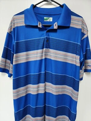Ben Hogan Performance XL Blue Stripe Golf Collection Short Sleeve 1/4 Button Up - Image 1 of 4