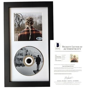 Taylor Swift Signed CD Evermore Album Cover Framed Beckett Autograph LOA BAS COA - Picture 1 of 8