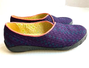 Dimmi Feel Better Woven Shoes Womens size 7.5 Explore Slip On Purple Navy Flat - Picture 1 of 9
