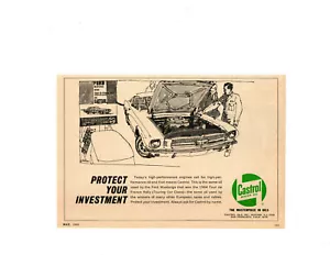 1965 FORD MUSTANG ~ ORIGINAL SMALLER CASTROL OIL AD - Picture 1 of 1