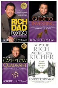 Robert T. Kiyosaki 4 Books Collection Set (Rich Dad Poor Dad, Cashflow Quadra... - Picture 1 of 5