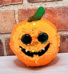 TY Halloween 4” Flippables Seeds Orange Pumpkin Beanie Boos Sequins Plush W Tags - Picture 1 of 4