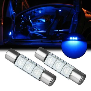 2Pcs 30mm Ice Blue 3-SMD 6641 6614F LED Bulbs For Sun Visor Vanity Mirror Lights - Picture 1 of 9