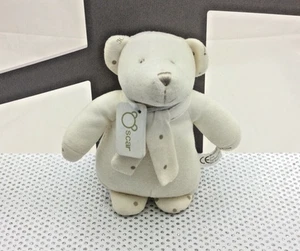 Oscar ours tissu velours écru boite musique avec écharpe 17 cm environ - Imagen 1 de 3